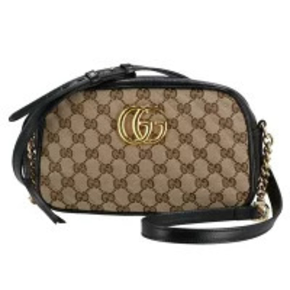 GUCCI GG Canvas Leather Camera Bag